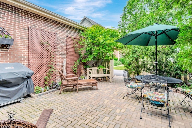 view of patio / terrace featuring grilling area