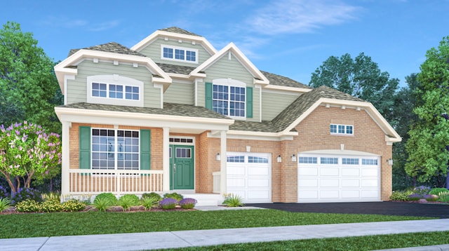 craftsman house featuring a garage and a porch