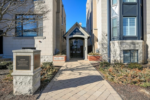 doorway to property with a gate