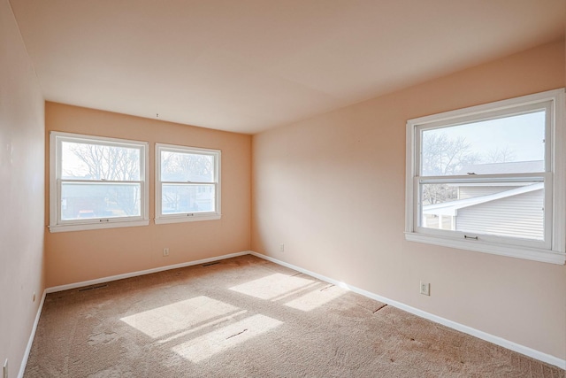 carpeted spare room with a wealth of natural light