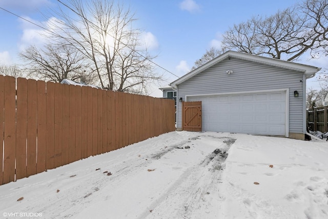 view of snow covered property