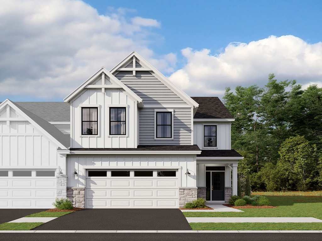 4490 Chelsea Manor Cir, Aurora, IL 60504 - view of front of home with a garage