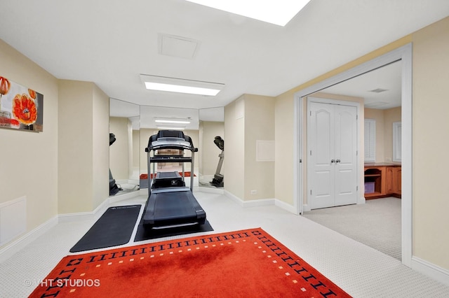 860 Gage Ln, Lake Forest, IL 60045 - workout room with light colored carpet and baseboards