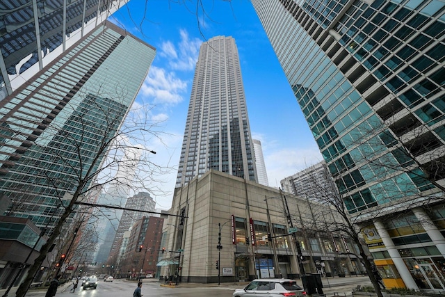 view of building exterior featuring a city view