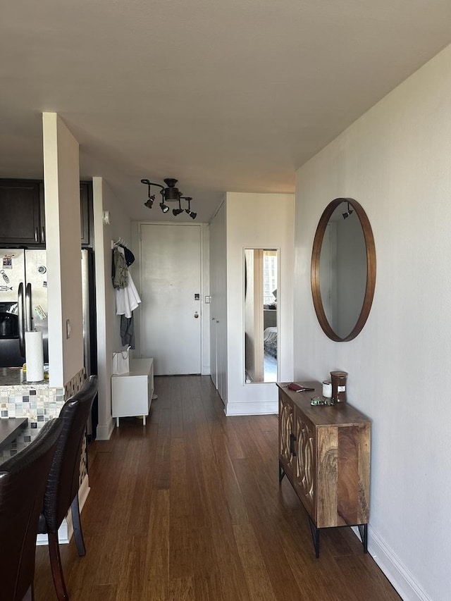 hall featuring dark hardwood / wood-style flooring