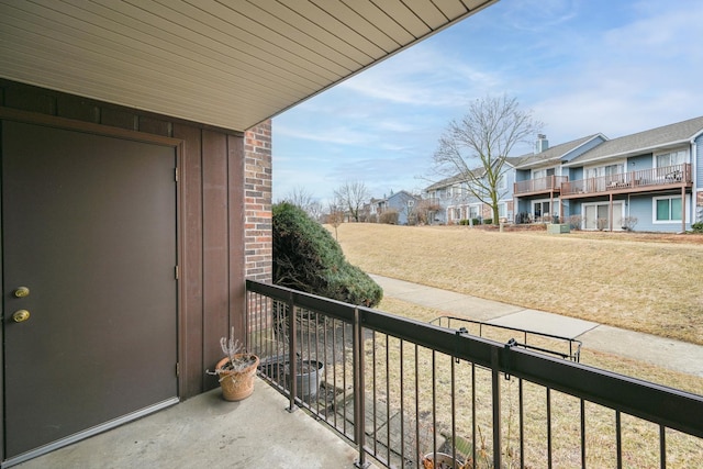 balcony with a residential view