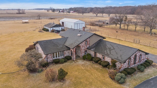 drone / aerial view with a rural view