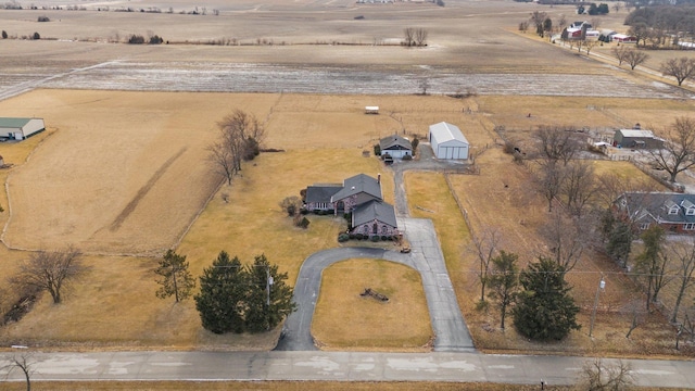 drone / aerial view with a rural view