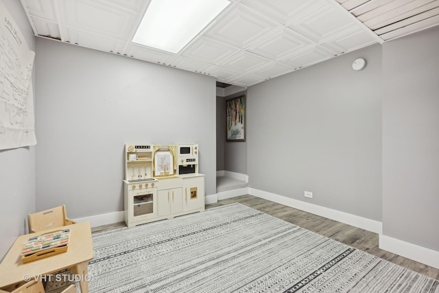 game room featuring wood-type flooring