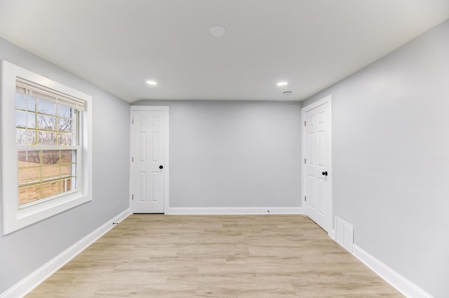 empty room featuring light hardwood / wood-style flooring