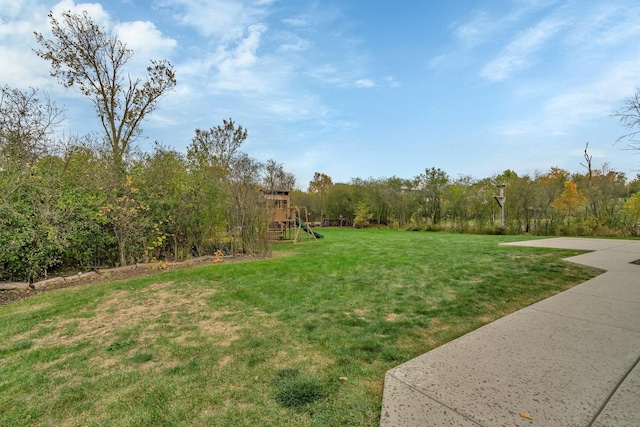 view of yard with a playground