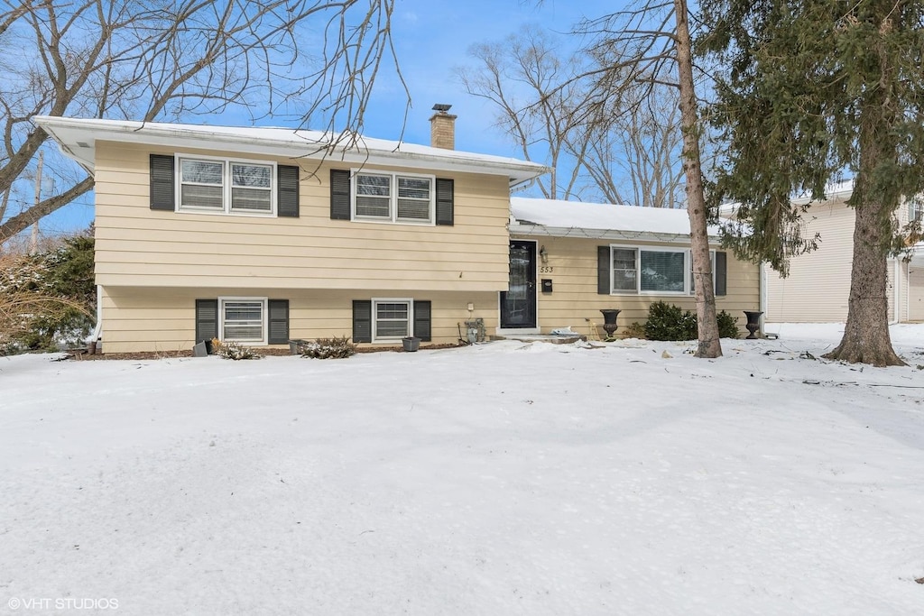 view of split level home