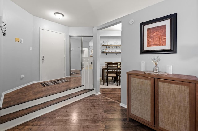 foyer with dark wood-type flooring