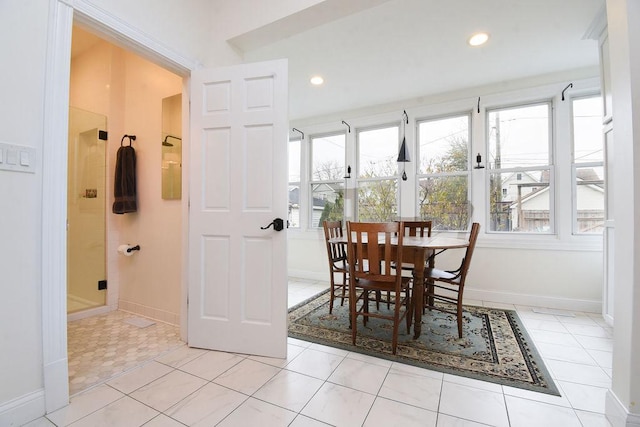 view of tiled dining room