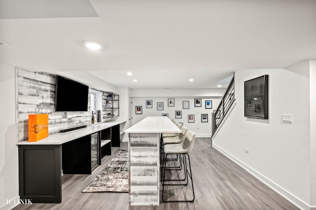 interior space featuring light wood-type flooring