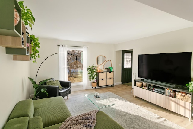 living room featuring light hardwood / wood-style floors