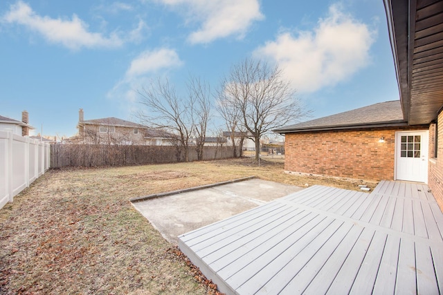 deck with a patio