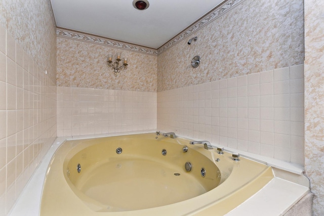 bathroom featuring a tub to relax in