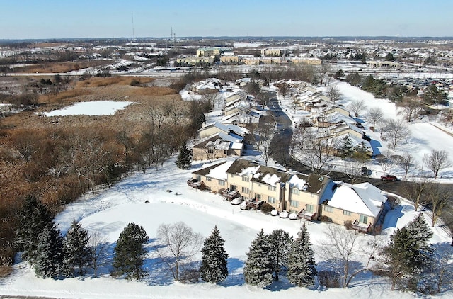 view of snowy aerial view