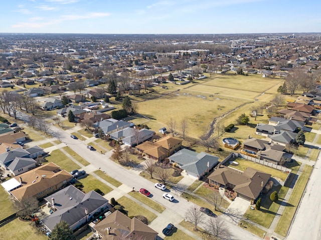 aerial view with a residential view