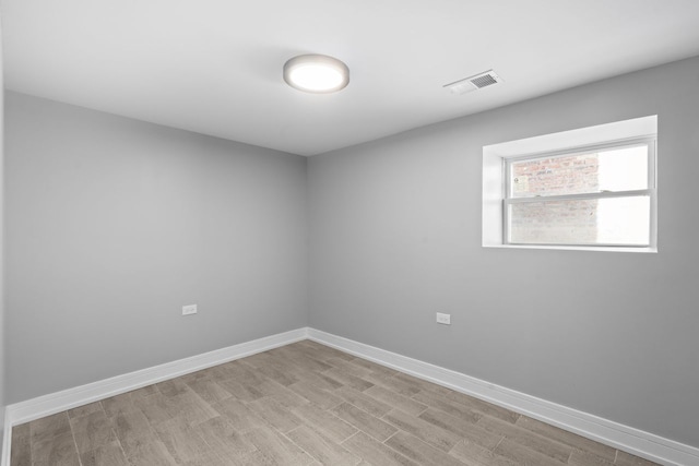 empty room featuring light wood-type flooring