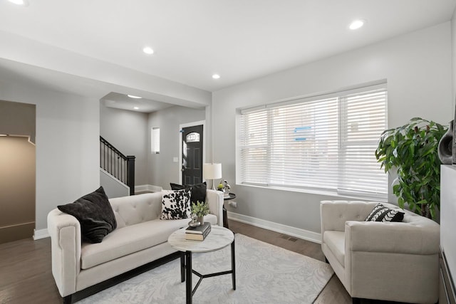 living room featuring hardwood / wood-style flooring