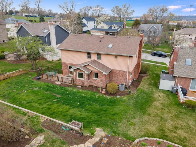 aerial view with a residential view