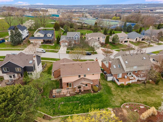 aerial view with a residential view