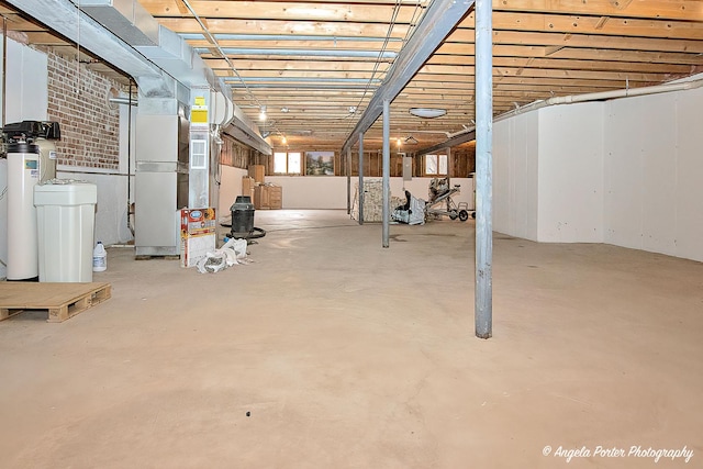 basement with heating unit