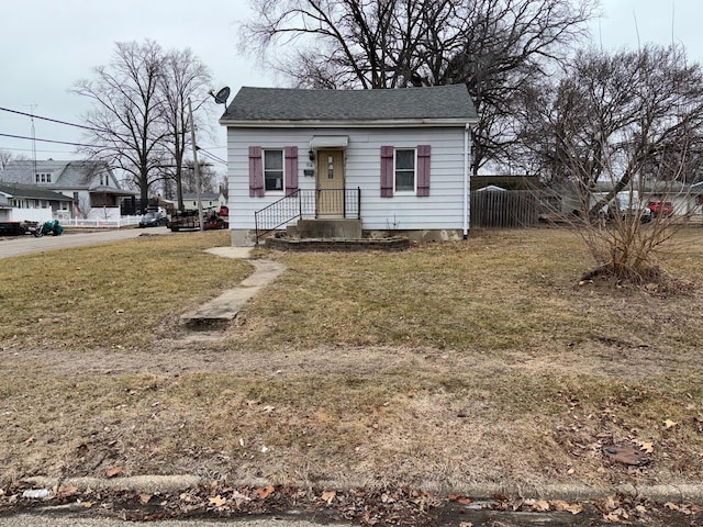 bungalow with a front yard