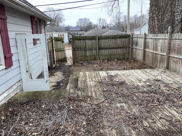 view of yard featuring a wooden deck