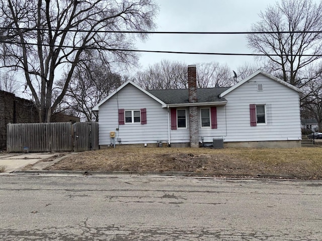 view of front of home with central air condition unit