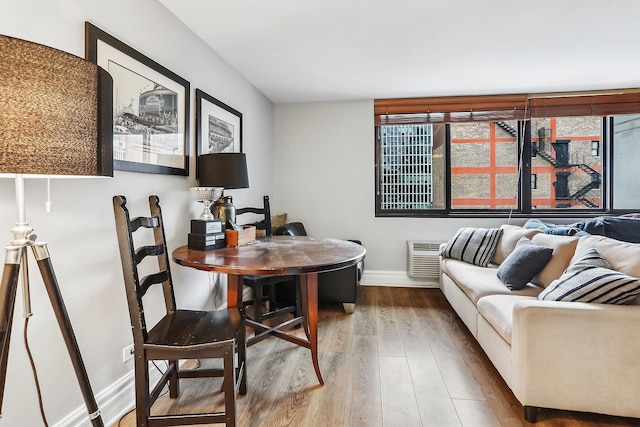 interior space with hardwood / wood-style flooring