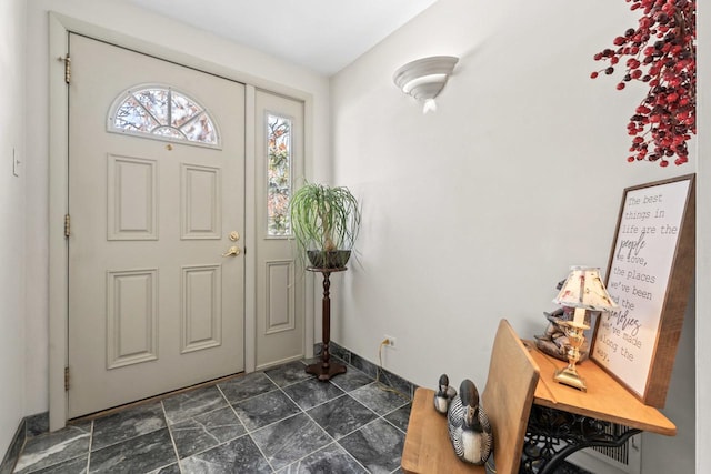 entryway with baseboards