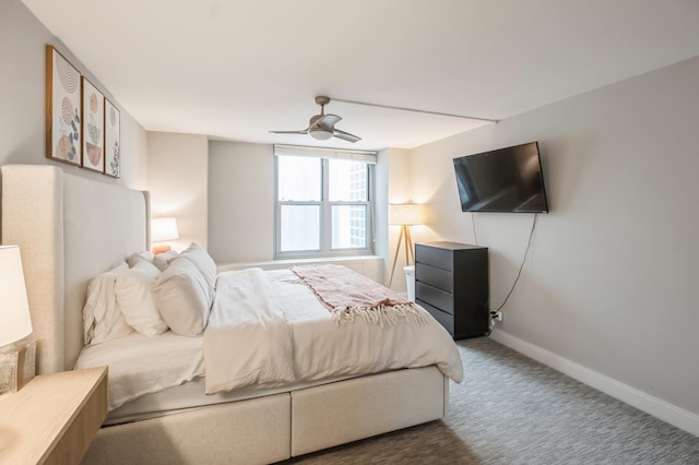 400 E Randolph St Unit 2410, Chicago, IL 60601 - bedroom with carpet flooring, baseboards, and ceiling fan