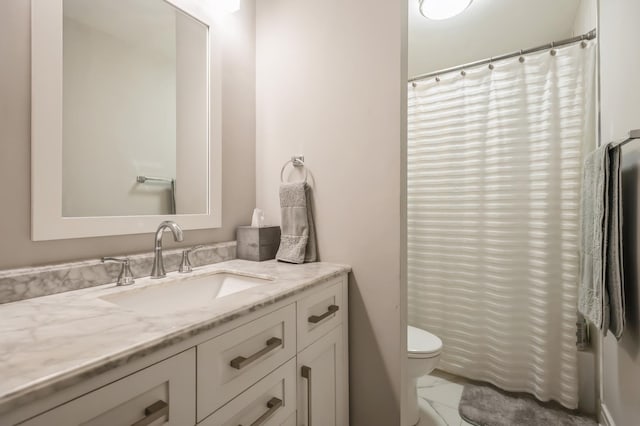 400 E Randolph St Unit 2410, Chicago, IL 60601 - bathroom featuring toilet, vanity, and a shower with shower curtain