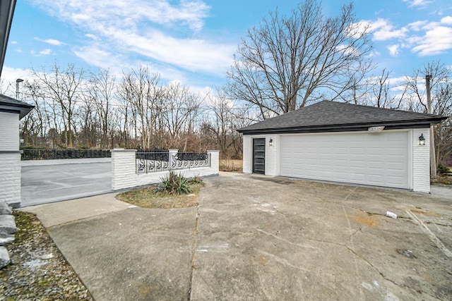 view of garage