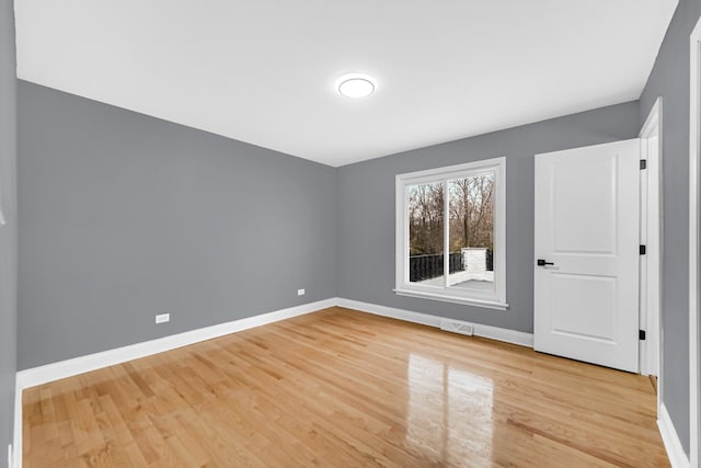 unfurnished bedroom with light hardwood / wood-style flooring