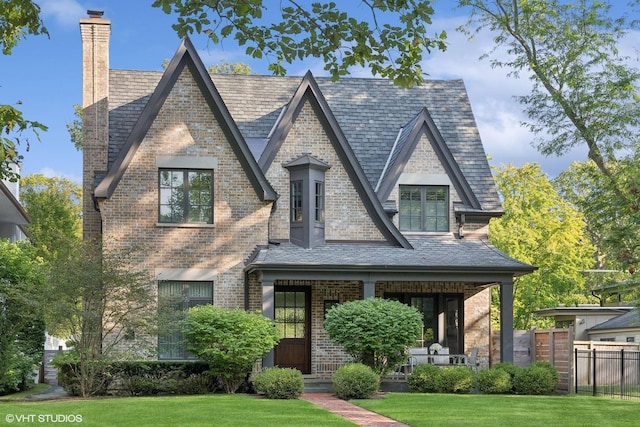 view of front of home with a front yard