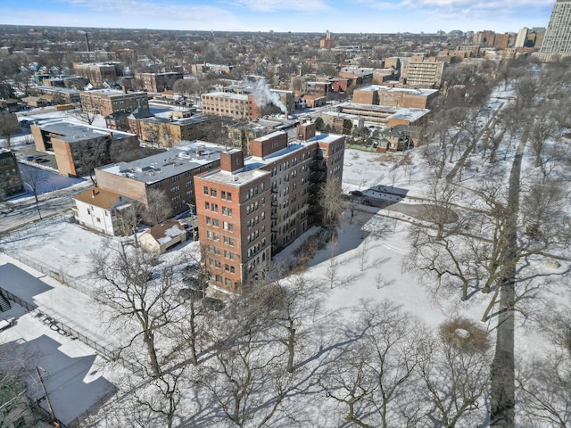 aerial view with a city view