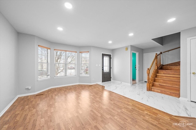 interior space featuring light wood-type flooring