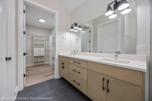 bathroom featuring vanity and tile patterned floors