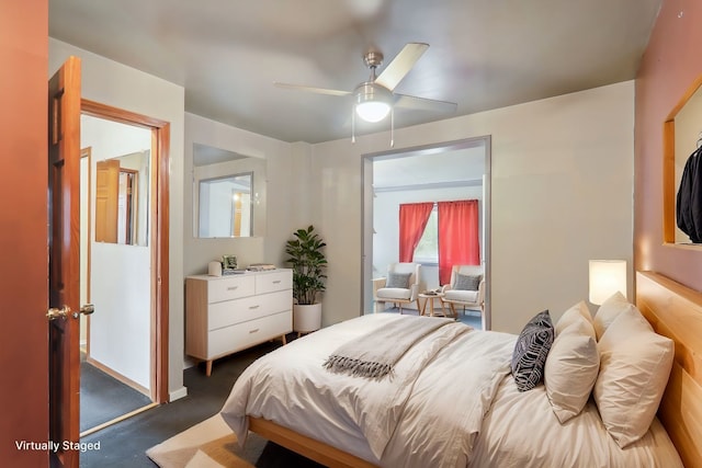 bedroom with ceiling fan