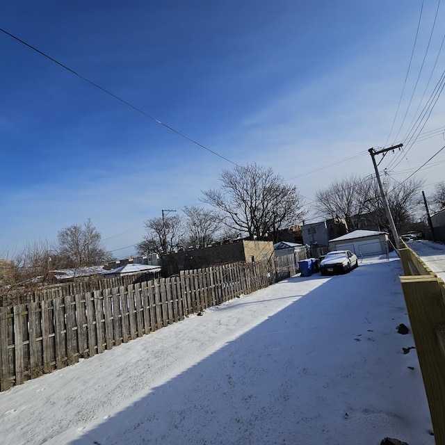 view of snowy yard