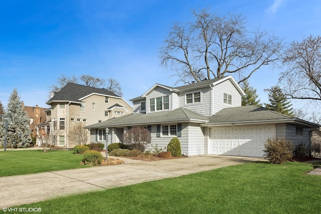 267 Merton Ave, Glen Ellyn, IL 60137 - traditional-style house featuring concrete driveway, an attached garage, a front yard, and roof with shingles