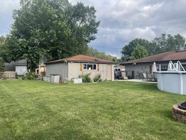 exterior space with an outbuilding