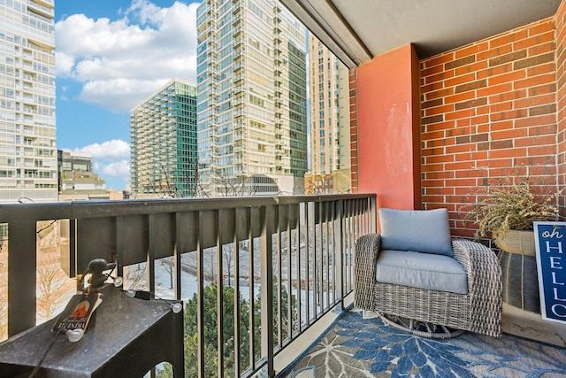 balcony with a city view