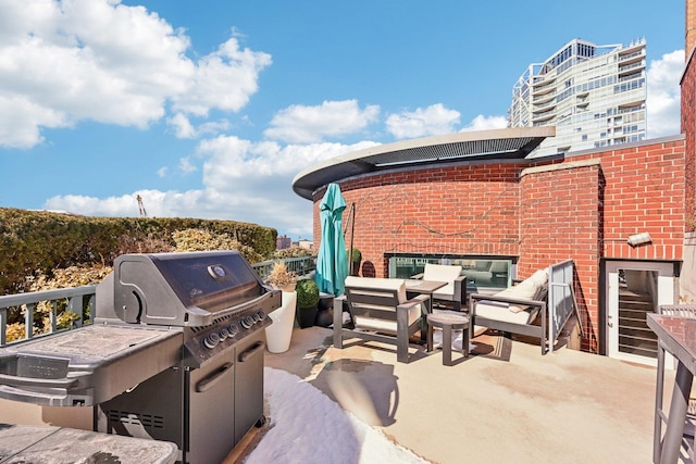 view of patio with an outdoor hangout area