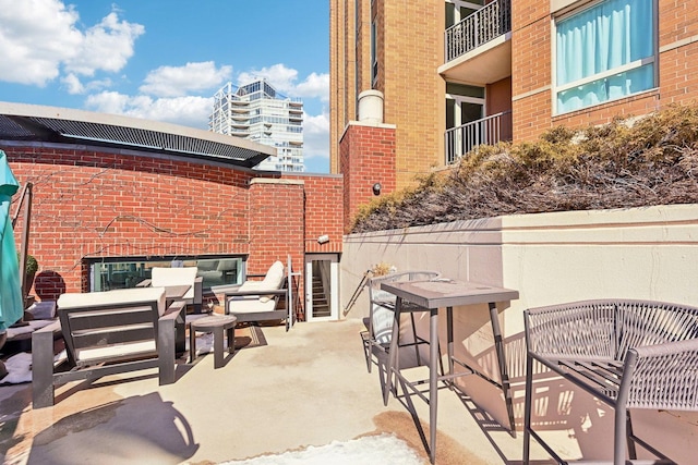 view of patio featuring an outdoor hangout area