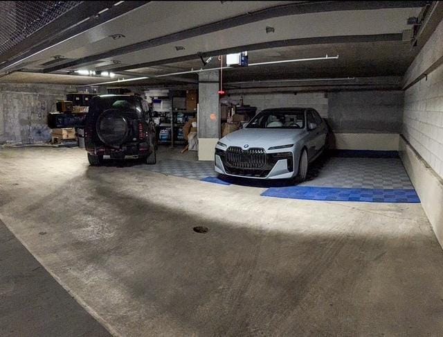 parking deck with a garage door opener